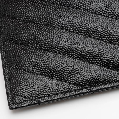 Saint Laurent Matelasse Grain de Poudre Monogram Bill Pouch