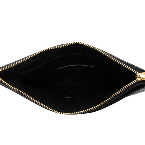 Saint Laurent Matelasse Grain de Poudre Monogram Bill Pouch