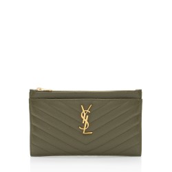 Saint Laurent Matelasse Grain de Poudre Monogram Bill Pouch