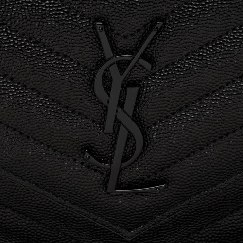 Saint Laurent Matelasse Grain de Poudre Monogram Chain Wallet