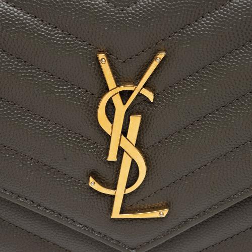 Saint Laurent Matelasse Grain de Poudre Monogram Chain Wallet