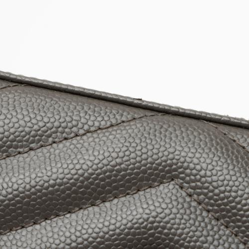 Saint Laurent Matelasse Grain de Poudre Monogram Chain Wallet