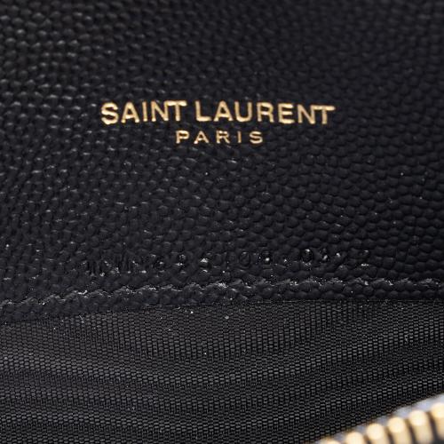 Saint Laurent Matelasse Grain de Poudre Monogram Envelope Chain Wallet