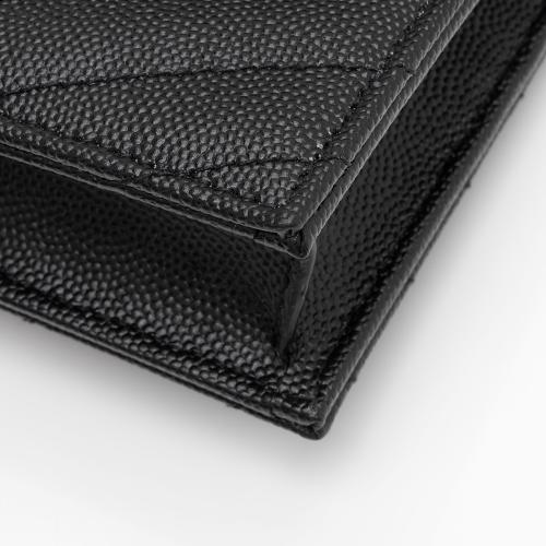 Saint Laurent Matelasse Grain de Poudre Monogram Envelope Chain Wallet