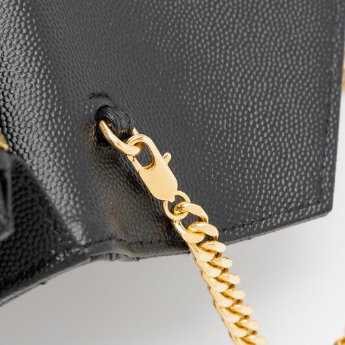 Saint Laurent Matelasse Grain de Poudre Monogram Envelope Chain Wallet