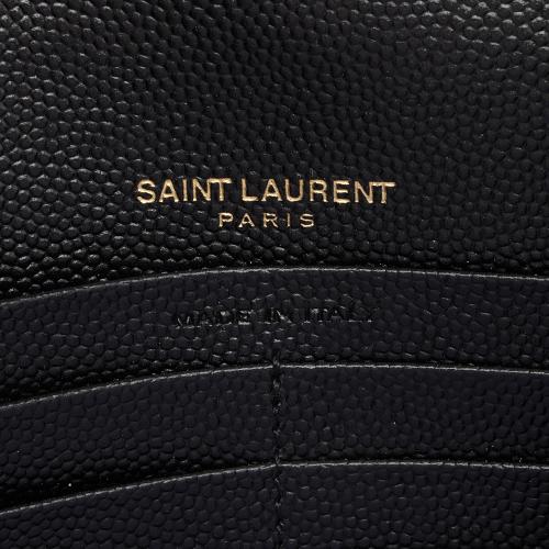 Saint Laurent Matelasse Grain de Poudre Monogram Envelope Chain Wallet