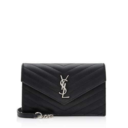 Saint Laurent Matelasse Grain de Poudre Monogram Envelope Chain Wallet Saint Laurent Handbags Bag Borrow or Steal