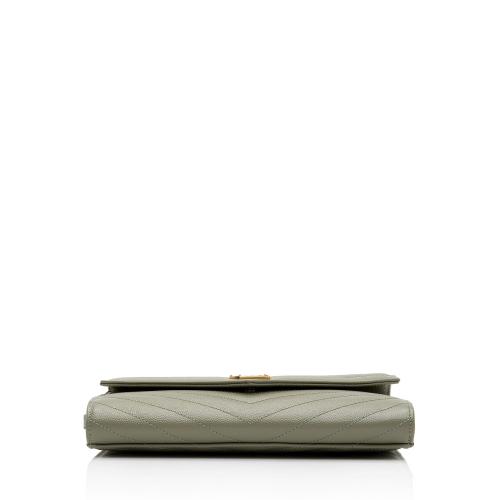 Saint Laurent Matelasse Grain de Poudre Monogram Envelope Pouch