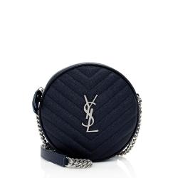 Saint Laurent Matelasse Grain de Poudre Monogram Vinyle Round Camera Bag