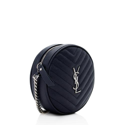 Saint Laurent Matelasse Grain de Poudre Monogram Vinyle Round Camera Bag