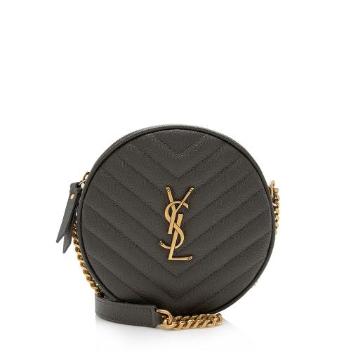 Saint Laurent Matelasse Grain de Poudre Monogram Vinyle Round Camera Bag