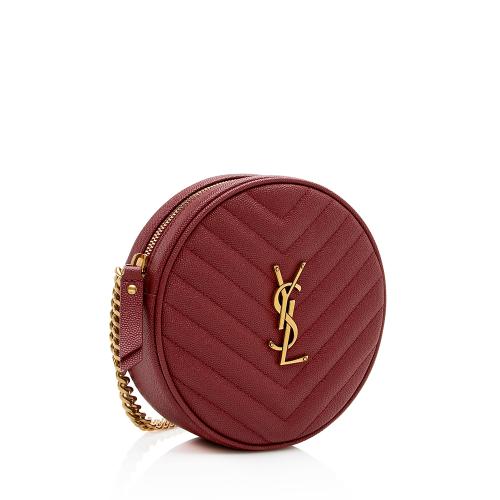 Saint Laurent Matelasse Grain de Poudre Monogram Vinyle Round Camera Bag