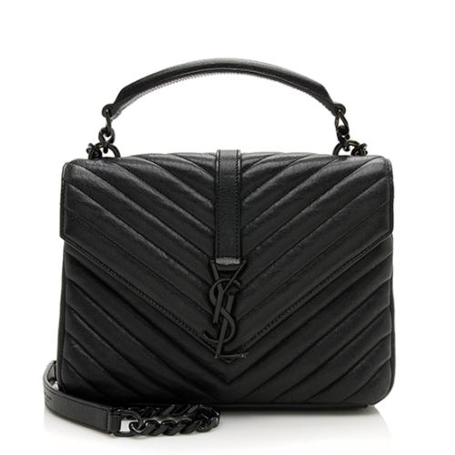 Saint Laurent Matelasse Calfskin Monogram College Medium Shoulder Bag