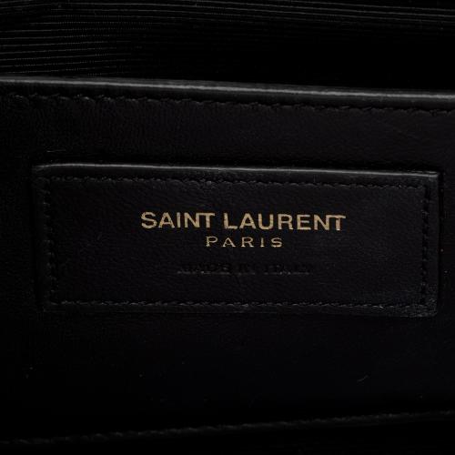 Saint Laurent Metallic Croc Embossed Leather Monogram Kate Medium Shoulder Bag