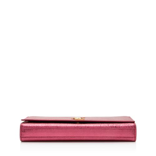 Saint Laurent Metallic Leather Monogram Kate Clutch