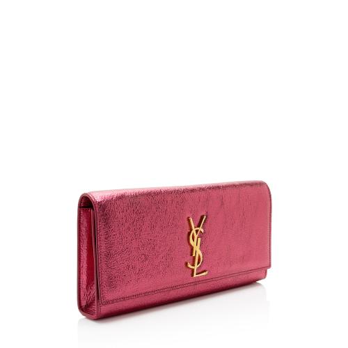 Saint Laurent Metallic Leather Monogram Kate Clutch