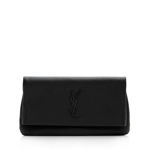 Saint Laurent Grain de Poudre West Hollywood Fold Over Clutch