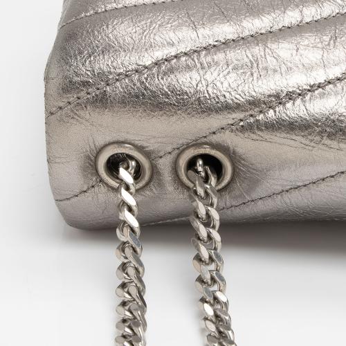 Saint Laurent Metallic Matelasse Calfskin Monogram LouLou Chain Small Crossbody