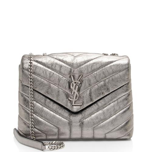 Saint Laurent Metallic Matelasse Calfskin Monogram LouLou Chain Small Crossbody