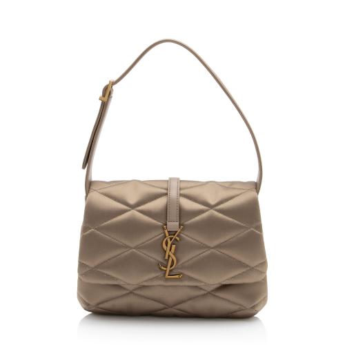 Saint Laurent Metallic Quilted Satin Monogram Le 57 Hobo