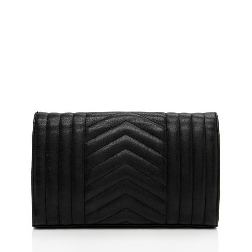 Saint Laurent Mixed Matelasse Calfskin Monogram Chain Wallet