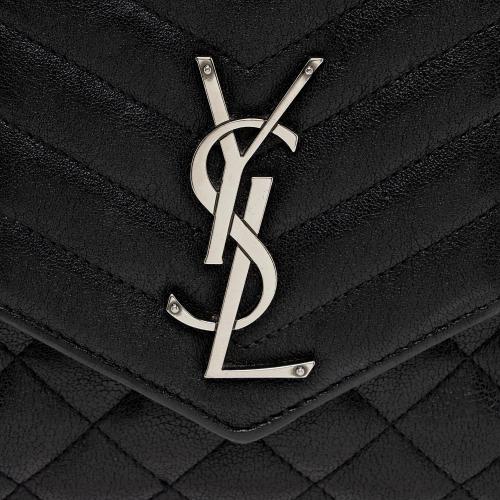 Saint Laurent Mixed Matelasse Calfskin Monogram Chain Wallet