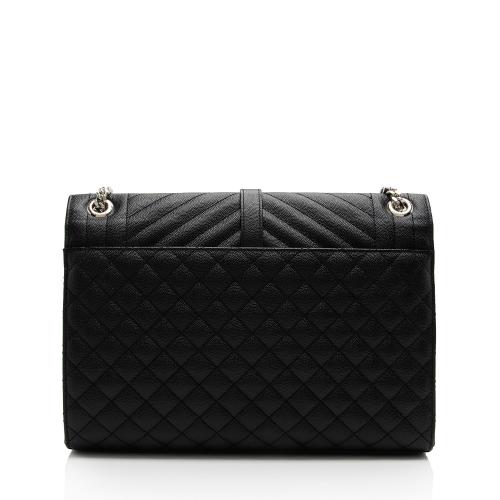 Saint Laurent Mixed Matelasse Grain de Poudre Monogram Large Envelope Bag