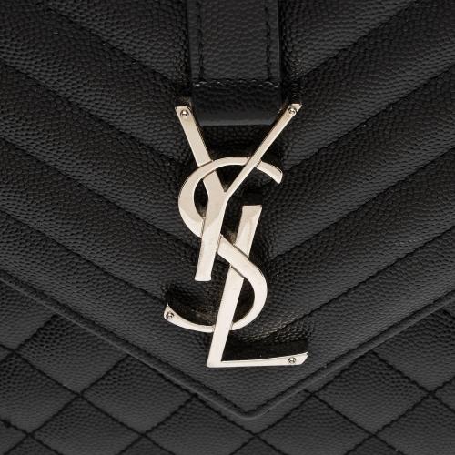 Saint Laurent Mixed Matelasse Grain de Poudre Monogram Large Envelope Bag