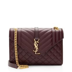 Saint Laurent Mixed Matelasse Grain de Poudre Monogram Medium Shoulder Bag