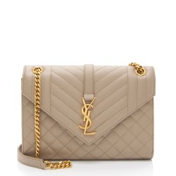 Saint Laurent Mixed Matelasse Grain de Poudre Monogram Medium Shoulder Bag