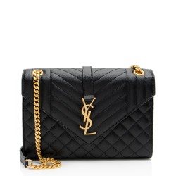 Saint Laurent Mixed Matelasse Grain de Poudre Monogram Medium Shoulder Bag