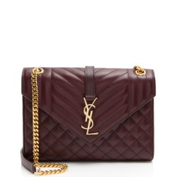 Saint Laurent Mixed Matelasse Grain de Poudre Monogram Medium Shoulder Bag