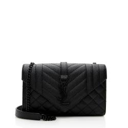 Saint Laurent Mixed Matelasse Grain de Poudre Monogram Small Shoulder Bag