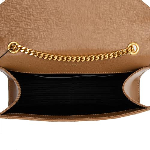 Saint Laurent Mixed Matelasse Grain de Poudre Monogram Small Shoulder Bag