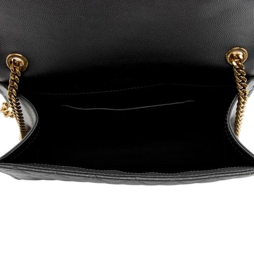 Saint Laurent Mixed Matelasse Grain de Poudre Monogram Small Shoulder Bag