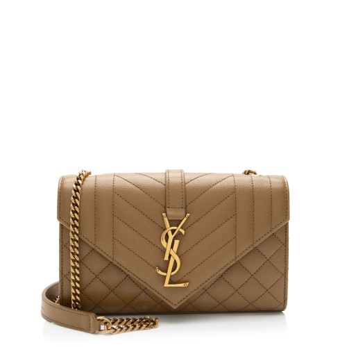 Saint Laurent Mixed Matelasse Grain de Poudre Monogram Small Shoulder Bag