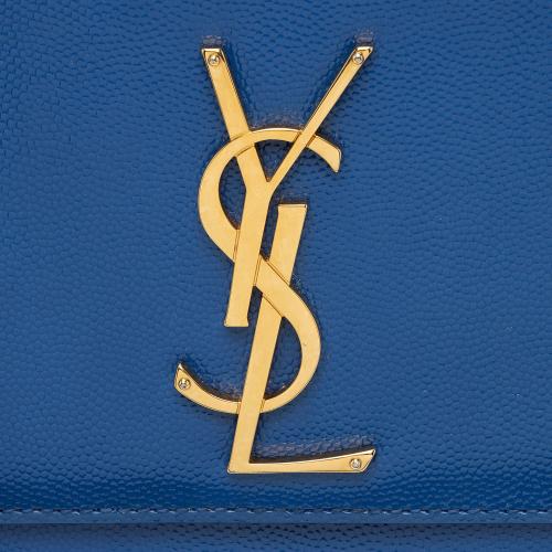 Saint Laurent Patent Leather Grain de Poudre Monogram Kate Clutch