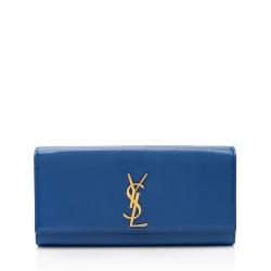 Saint Laurent Patent Leather Grain de Poudre Monogram Kate Clutch