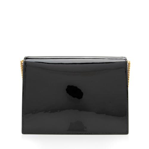 Saint Laurent Patent Leather Monogram Cassandra Medium Chain Bag