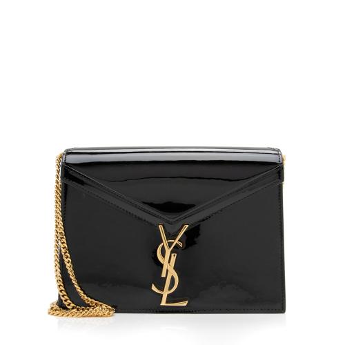 Saint Laurent Patent Leather Monogram Cassandra Medium Chain Bag