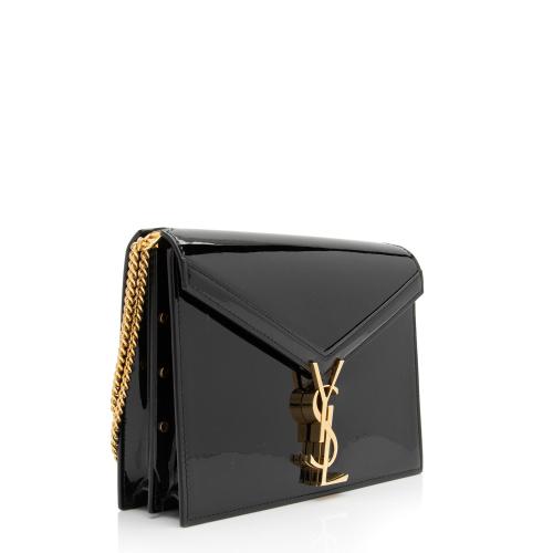 Saint Laurent Patent Leather Monogram Cassandra Medium Chain Bag