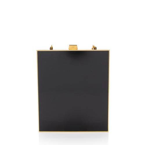 Saint Laurent Plexiglass Minaudiere Tuxedo Monogram Box Shoulder Bag