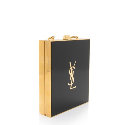 Saint Laurent Plexiglass Minaudiere Tuxedo Monogram Box Shoulder Bag