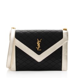 Saint Laurent Quilted Lambskin Monogram Gaby Shoulder Bag