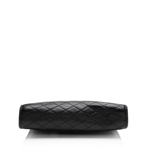 Saint Laurent Quilted Lambskin Monogram Victoire Baby Chain Clutch