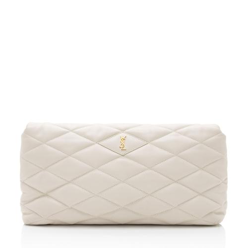 Saint Laurent Quilted Lambskin Puffer Sade Clutch