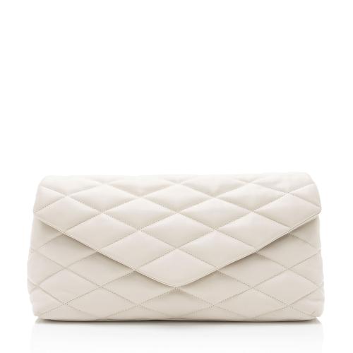 Saint Laurent Quilted Lambskin Puffer Sade Clutch