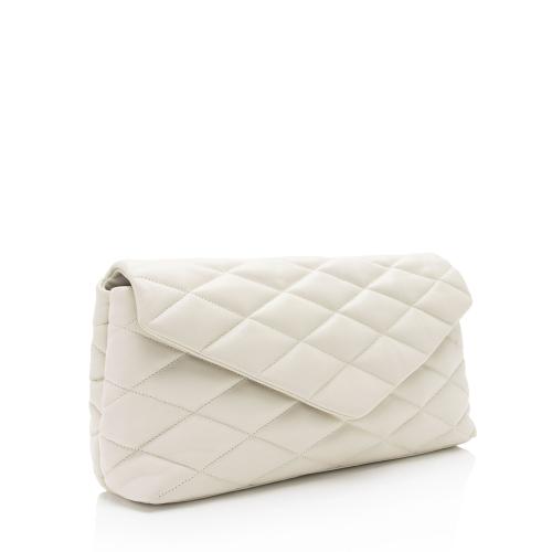 Saint Laurent Quilted Lambskin Puffer Sade Clutch