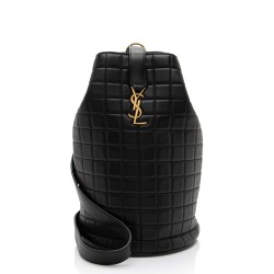 Saint Laurent Quilted Leather Cecile Medium Bucket Bag