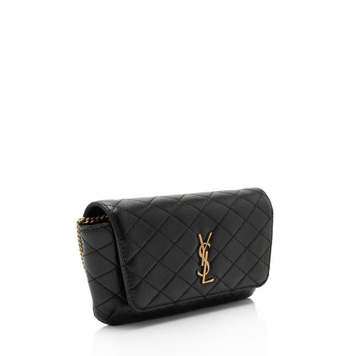 Saint Laurent Quilted Leather Gaby Phone Holder Shoulder Bag